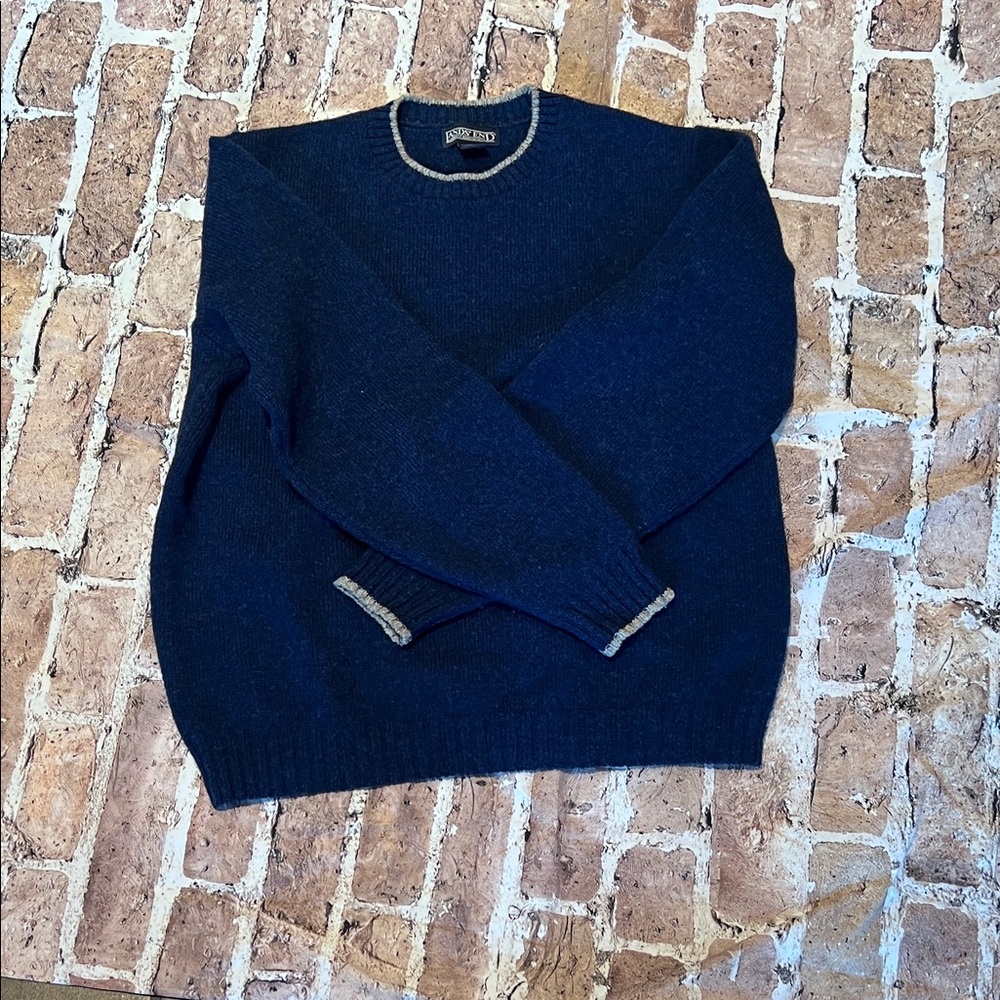 100% wool Navy Blue unisex Sweater